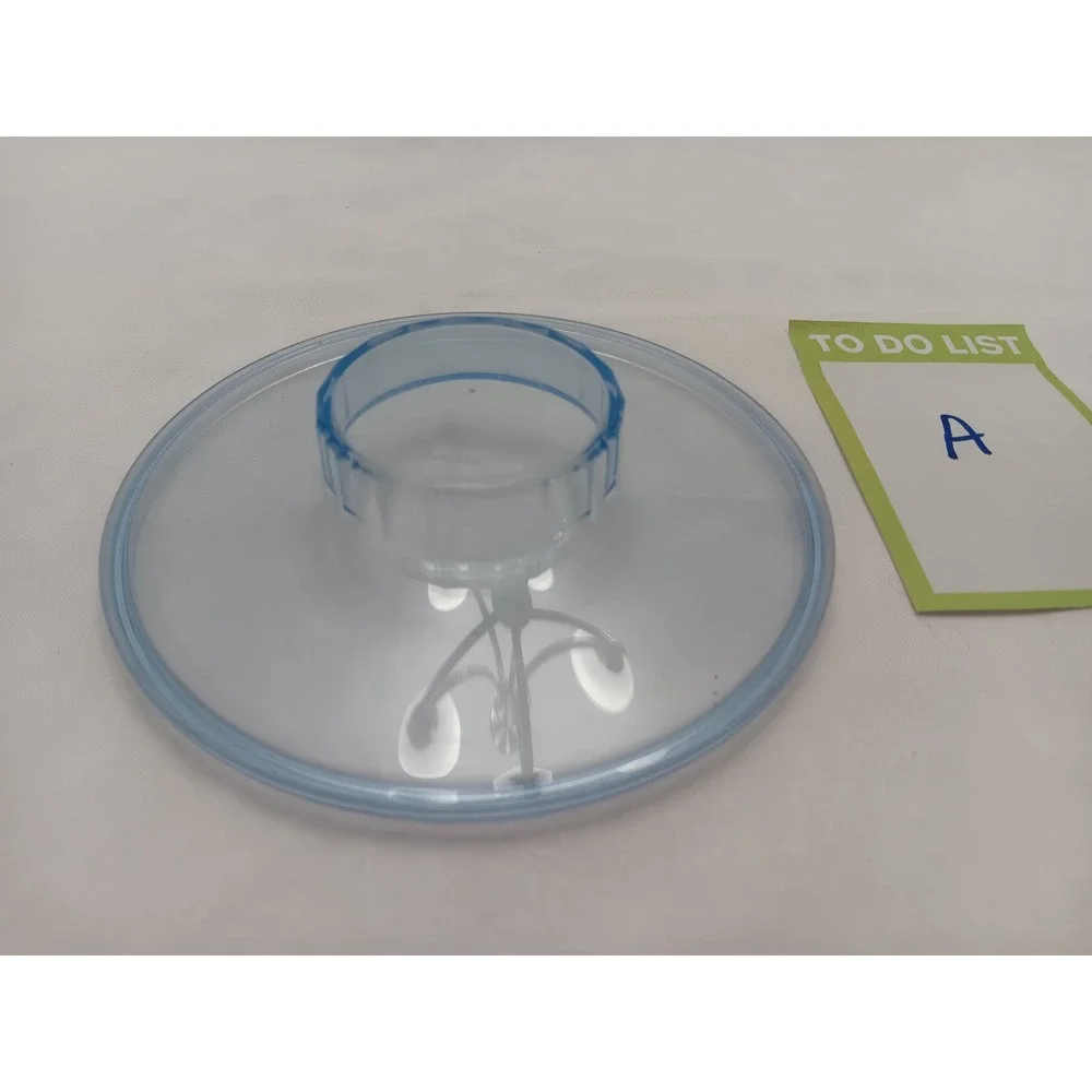 Vintage Tupperware Preludio Blue Acrylic Candy Dish Clear Lid Serverware 5.25